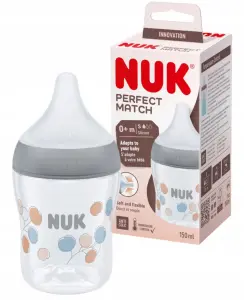 NUK PERFECT MATCH BUTELKA ANTYKOLKOWA 150 ML SILVER
