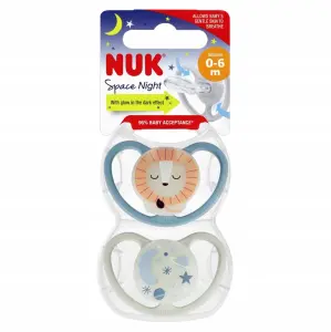 NUK SMOCZEK SILIKONOWY USPOKAJAJĄCY SPACE NIGHT 0-6M 0M+ ŚWIECI