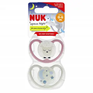 NUK SMOCZEK SILIKONOWY USPOKAJAJĄCY SPACE NIGHT 0-6M 0M+ ŚWIECI
