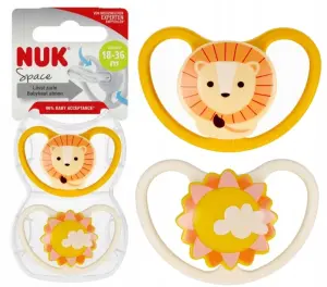 NUK SMOCZEK SILIKONOWY USPOKAJAJĄCY ANATOMICZNY SPACE 18-36M 2SZT + ETUI