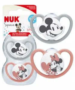 NUK SMOCZEK SILIKONOWY USPOKAJAJĄCY ANATOMICZNY SPACE 0-6M 2SZT + ETUI
