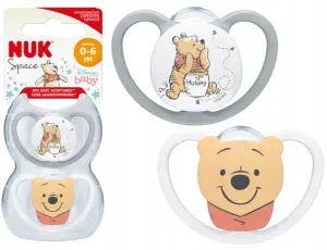 NUK SMOCZEK SILIKONOWY USPOKAJAJĄCY ANATOMICZNY SPACE 0-6M 2SZT + ETUI