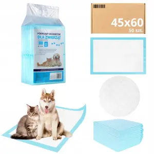 PODKŁADY MEDIBED MATY TRENINGOWE CHŁONNE 410ML DLA ZWIERZĄT 45X60CM 50 SZT