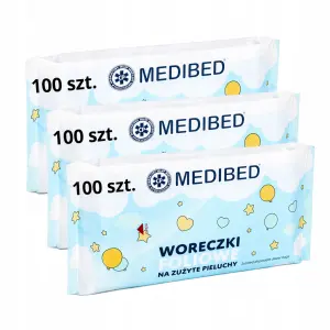 PACHNĄCE WORECZKI NA ZUŻYTE PIELUCHY WORKI ZAPACHOWE 300szt MEDIBED 3PAK