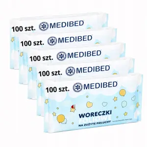 PACHNĄCE WORECZKI NA ZUŻYTE PIELUCHY WORKI ZAPACHOWE 500szt MEDIBED 5PAK