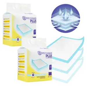 PODKŁADY CHŁONNE MEDIBED PLUS 40X60 MOCNE niejałowe PREMIUM 510ml 60 SZT.