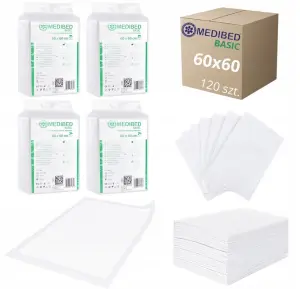 PODKŁADY CHŁONNE HIGIENICZNE MEDIBED BASIC 60X60 NIEJAŁOWE 460 ML 120 SZT.