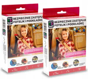 PAS SAMOCHODOWY DLA DZIECI DO AUTA 15-36 KG SMART KID BELT DWUPAK 2 SZTUKI