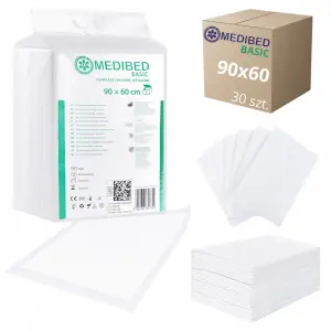 PODKŁADY CHŁONNE HIGIENICZNE MEDIBED BASIC 90X60 NIEJAŁOWE 30 SZT. 760ML