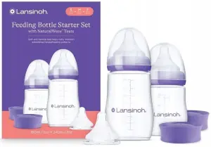 BUTELKA DO KARMIENIA 2szt 160ml 240ml + 3x SMOCZEK ZESTAW STARTOWY LANSINOH