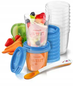 PHILIPS AVENT ZESTAW POJEMNIKÓW DO PRZECHOWYWANIA POKARMOW + ŁYŻECZKA