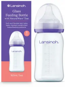 LANSINOH SZKLANA BUTELKA ZE SMOCZKIEM NaturalWave 160ml