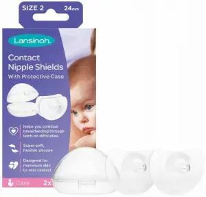 OSŁONKI BRODAWEK NAKŁADKI SILIKONOWE 24mm NA PIERSI LANSINOH + ETUI