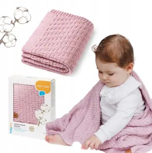 Kocyk dzianinowy bawełniany różowy 1647/01 BabyOno