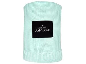 LULLALOVE Bawełniano Bambusowy Koc Tkany 80x100cm Miętowy
