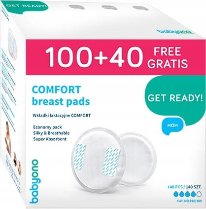 BabyOno Wkładki Laktacyjne COMFORT 140 szt 296/140