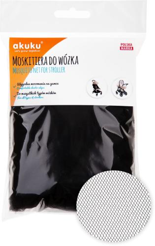 Akuku Moskitiera Uniwersalna Do Wózka Z Gumką Czarna 0446