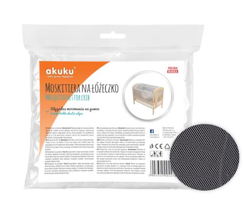 Akuku Moskitiera Uniwersalna Na Łóżeczko Z Gumką Biała 0447