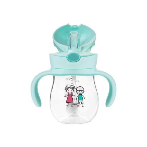 Akuku Tritanowy Bidon Ze Słomką i Odważnikiem 250ml JEŻ MIĘTOWY 0033