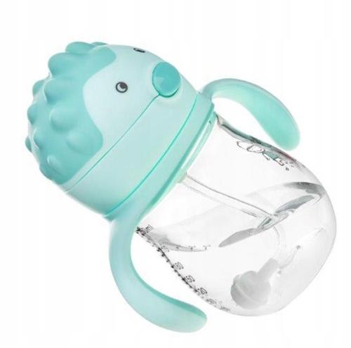 Akuku Tritanowy Bidon Ze Słomką i Odważnikiem 250ml JEŻ MIĘTOWY 0033