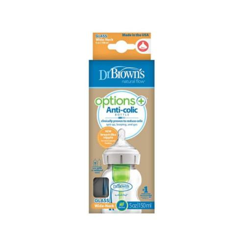 Dr Brown's Butelka Antykolkowa Options+ SZKLANA 150ml Szeroka Szyjka WB51700