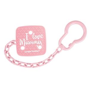 CANPOL Łańcuszek Klips Zawieszka Do Smoczka 2/434 I Love Mummy Różowy