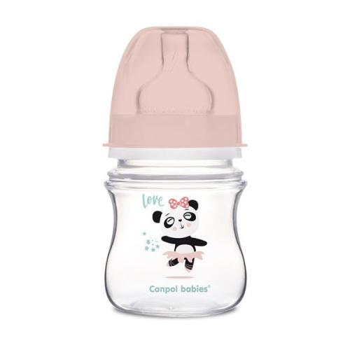 CANPOL Butelka Antykolkowa Szeroka 120 ml 35/220 Różowa