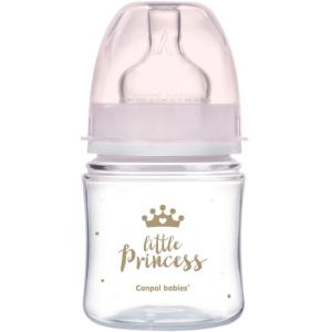 CANPOL Butelka Antykolkowa Szeroka 120 ml ROYAL BABY 35/233 Różowa