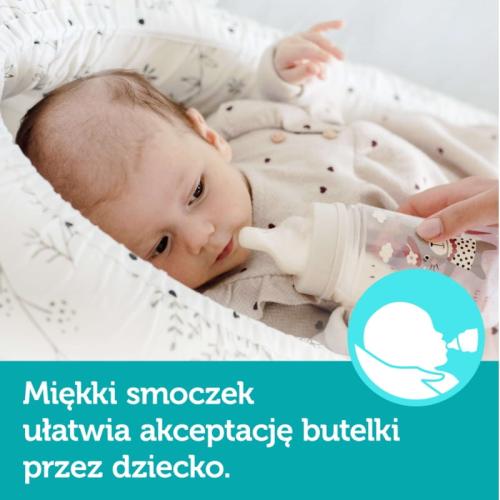 CANPOL Butelka Antykolkowa Szeroka 120 ml BONJOUR PARIS 35/231 Niebieska