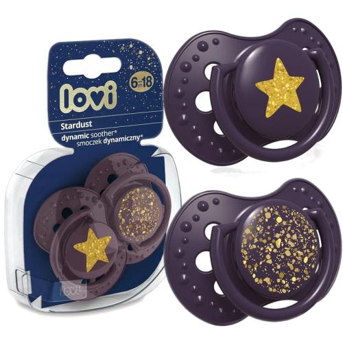 LOVI Smoczki Dynamiczne Stardust 2 szt. 6-18m 22/894 Fioletowe