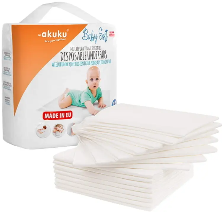 Akuku Jednorazowe Podkłady Higieniczny BABY SOFT 40x60cm 15szt 0500