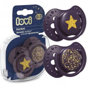 LOVI Smoczki Dynamiczne Stardust 2 szt. 0-3m 22/892 Fioletowe