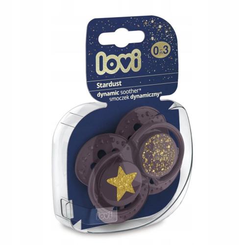 LOVI Smoczki Dynamiczne Stardust 2 szt. 0-3m 22/892 Fioletowe