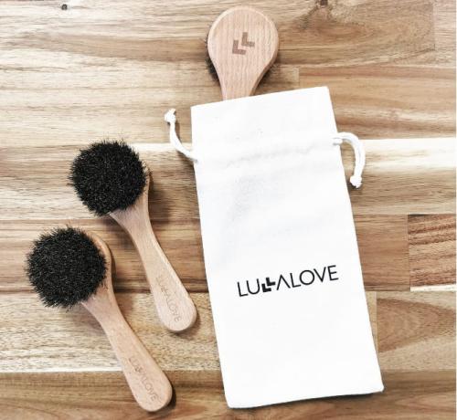 LULLALOVE Szczotka Do Twarzy i Szyi Naturalne Włosie Końskie
