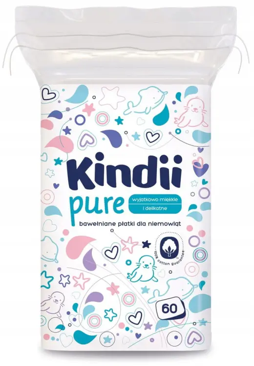CLEANIC Kindii PŁATKI KOSMETYCZNE DZIDZIUŚ PURE 3 Opakowania x60szt
