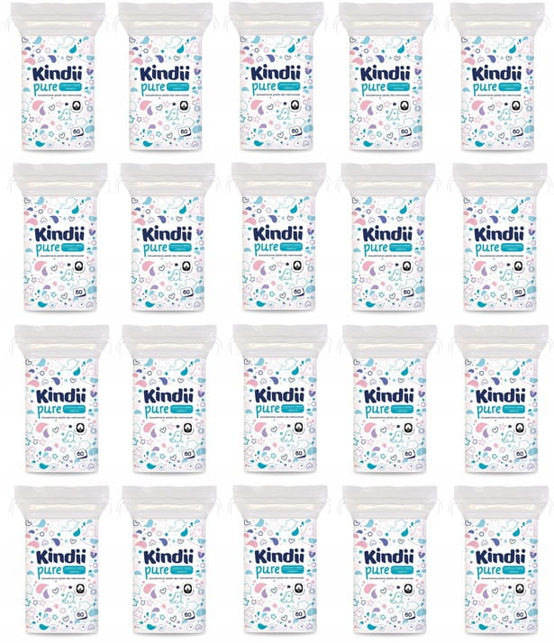 CLEANIC Kindii PŁATKI KOSMETYCZNE DZIDZIUŚ PURE 20 Opakowań x60szt