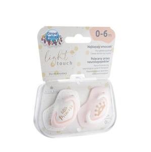 CANPOL Smoczki Silikonowe 2szt. 0-6m ROYAL 22/650 Różowe 