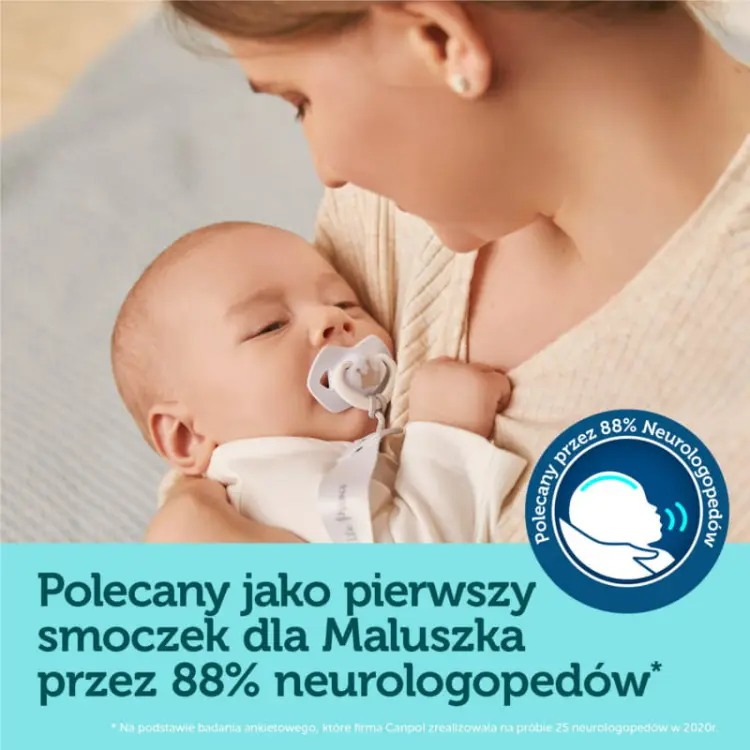 CANPOL Smoczki Silikonowe 2szt. 0-6m BONJOUR PARIS  22/647 Niebieskie
