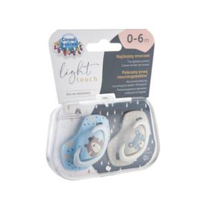 CANPOL Smoczki Silikonowe 2szt. 0-6m BONJOUR PARIS  22/647 Niebieskie