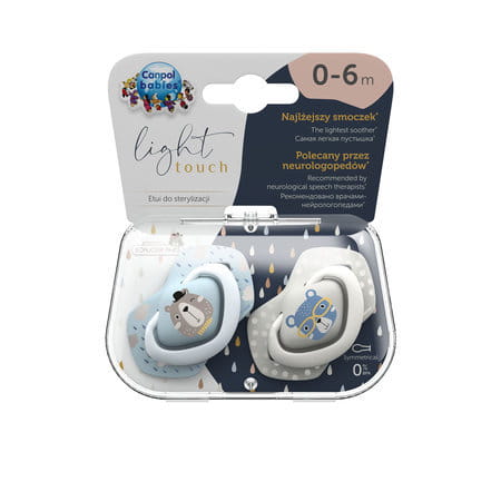 CANPOL Smoczki Silikonowe 2szt. 0-6m BONJOUR PARIS  22/647 Niebieskie