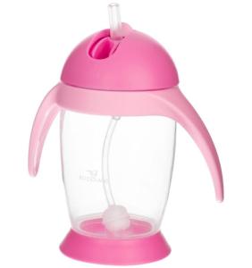 Bocioland Kubek Ze Słomką i Odważnikiem 300ml PINGWIN RÓŻOWY 5444