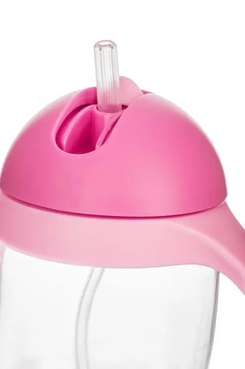 Bocioland Kubek Ze Słomką i Odważnikiem 300ml PINGWIN RÓŻOWY 5444