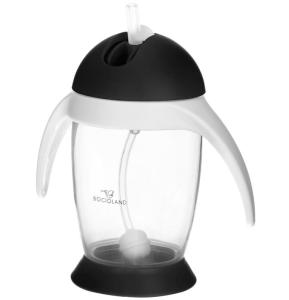Bocioland Kubek Ze Słomką i Odważnikiem 300ml PINGWIN CZARNY 5420