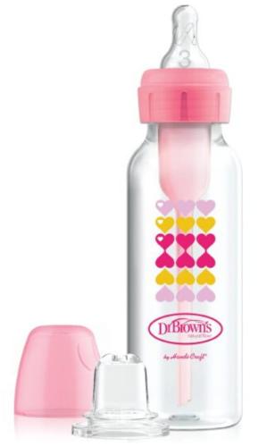 Dr Brown's Butelka Options 250ml Wąska Szyjka Ustnik 6m+ RÓŻOWA 8191