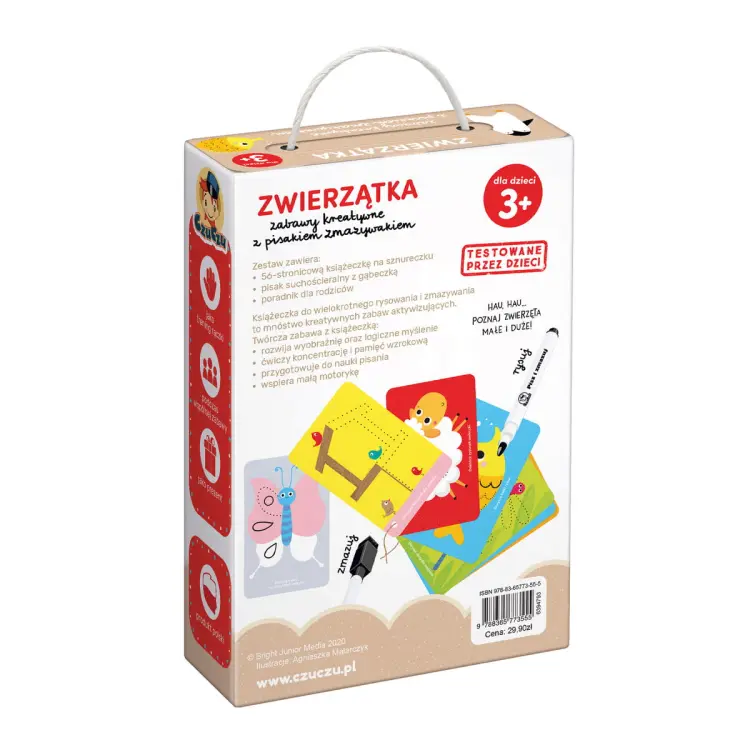 Czuczu Zwierzątka Zabawy Edukacyne z Pisakiem Zmazywakiem 3+ 3555