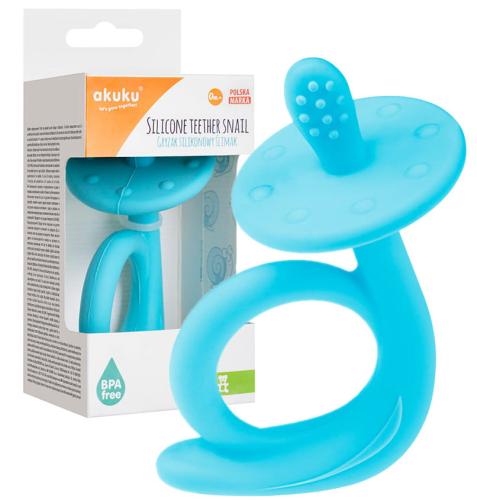 Akuku Gryzak Silikonowy ŚLimak Niebieski 0114