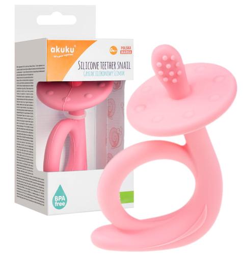 Akuku Gryzak Silikonowy ŚLimak Różowy 0115