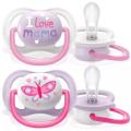 Avent Smoczek Uspokajający 2szt 0+ 0-6M Ultra Air Różowy 080/02