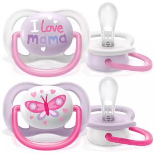 Avent Smoczek Uspokajający 2szt 0+ 0-6M Ultra Air Różowy 080/02