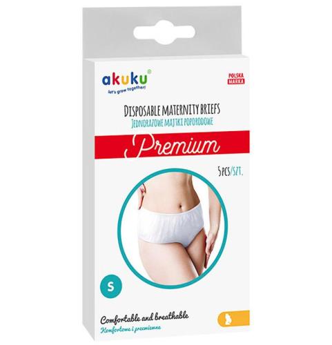 Akuku Majtki Poporodowe Jednorazowe 5szt Rozmiar S 0549